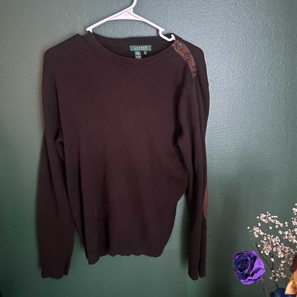 Ralph Lauren Women's Dark Brown Crewneck Sweater
